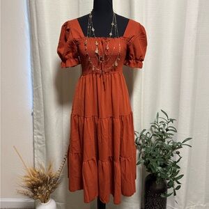 Elegant Rust Dress